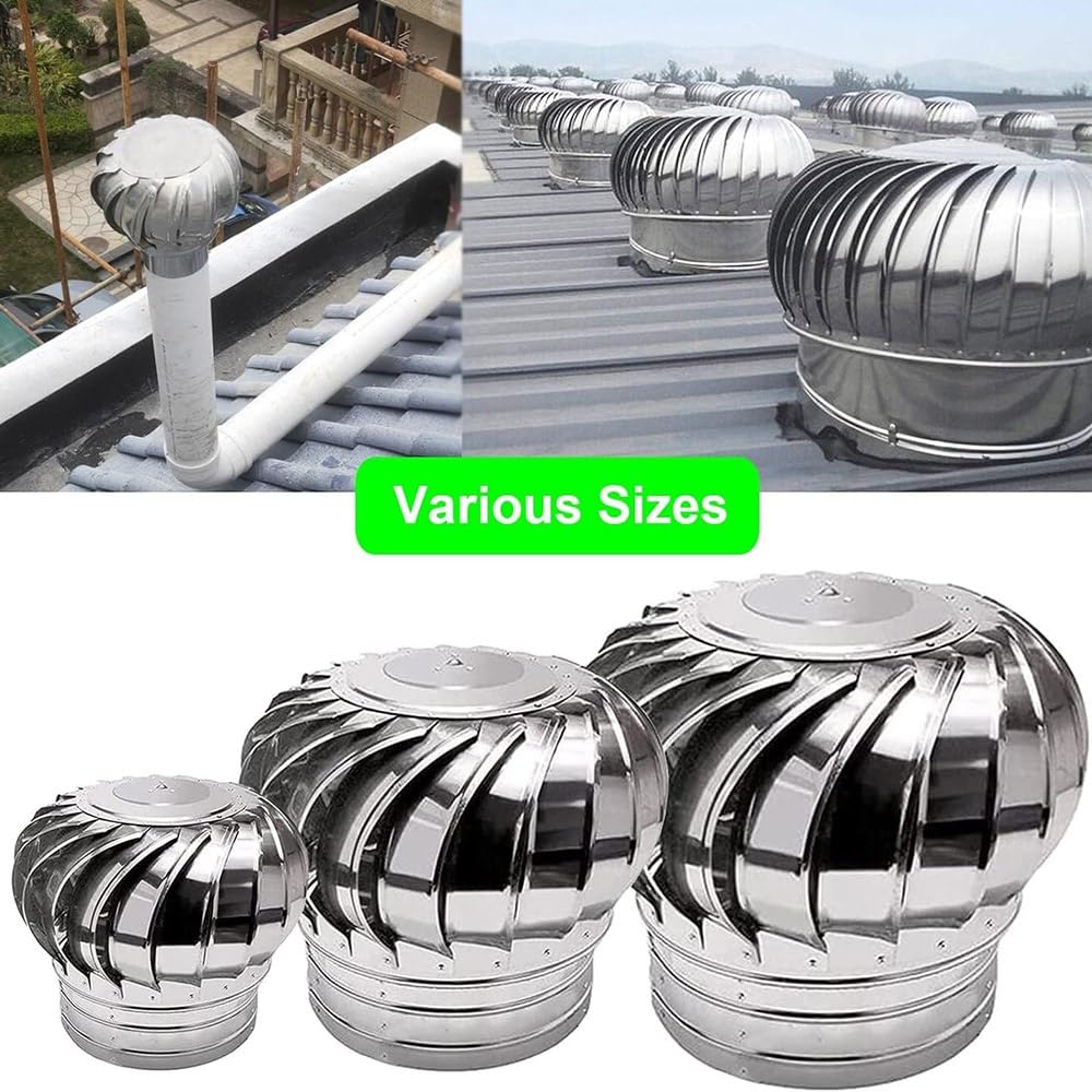 Comignolo Girevole Eolico In Acciaio Inox - Terminale Per Ventilazione, Diametro 120 Mm