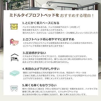 Amazon｜Chic ZONE ロフトベッド ロータイプ 木目 コンセント