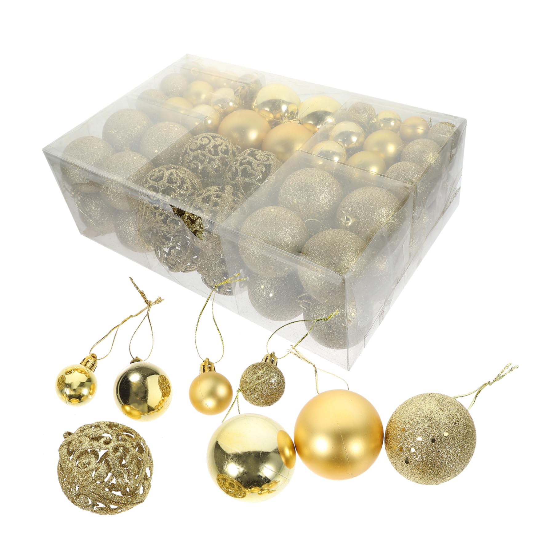 VICASKY 100stücke Weihnachtskugeln Anhänger Hängekugeln Dekorativ Weihnachtsschmuck Box für Weihnachtsbaum-Dekoration und Szene-Accessoires