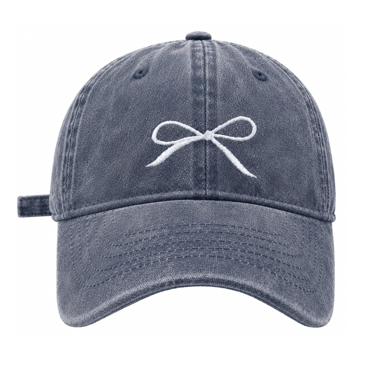 Embroidered Bow Baseball Cap for Women & Men, 100% Cotton Adjustable 6 Panel Casual Hat with Curved Visor for Outdoor, Travel & Everyday Wear-image-48