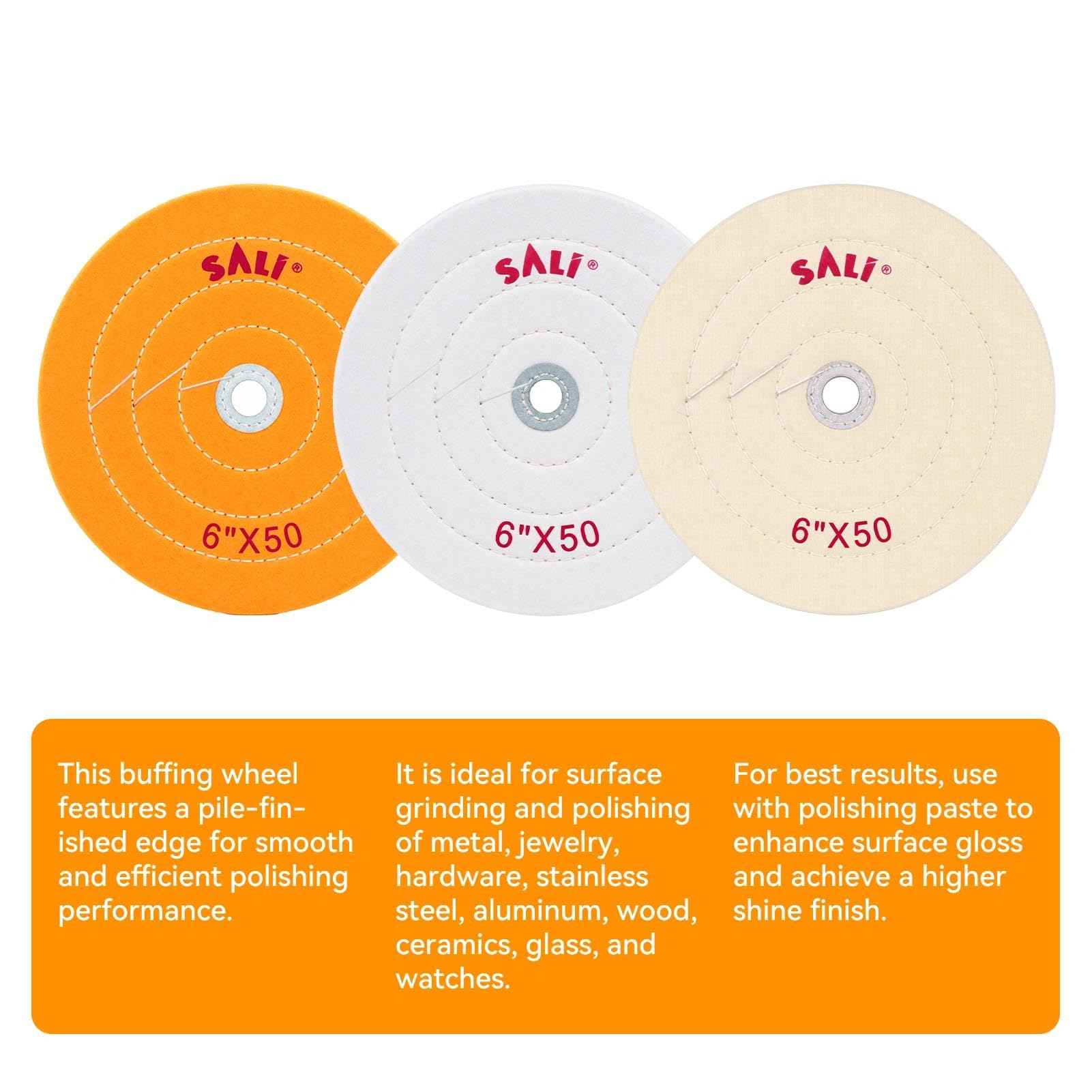 SALI Buffing Wheels - 4 Pack for Bench Grinder -3