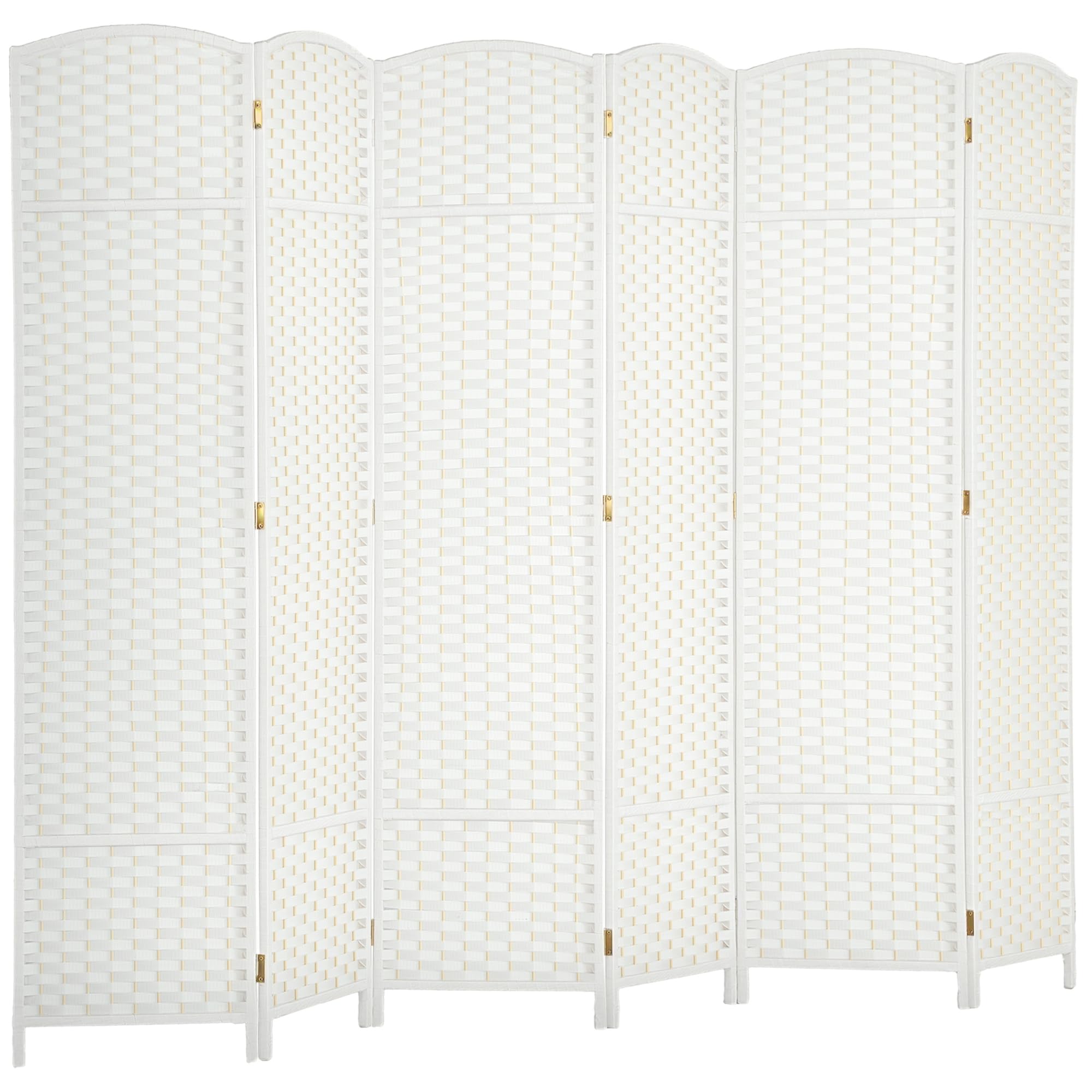 HOMCOM Biombo de 6 Paneles 240x170 cm Separador de Ambientes Plegable Biombo Separador de Ambientes para Salón Dormitorio Oficina Blanco
