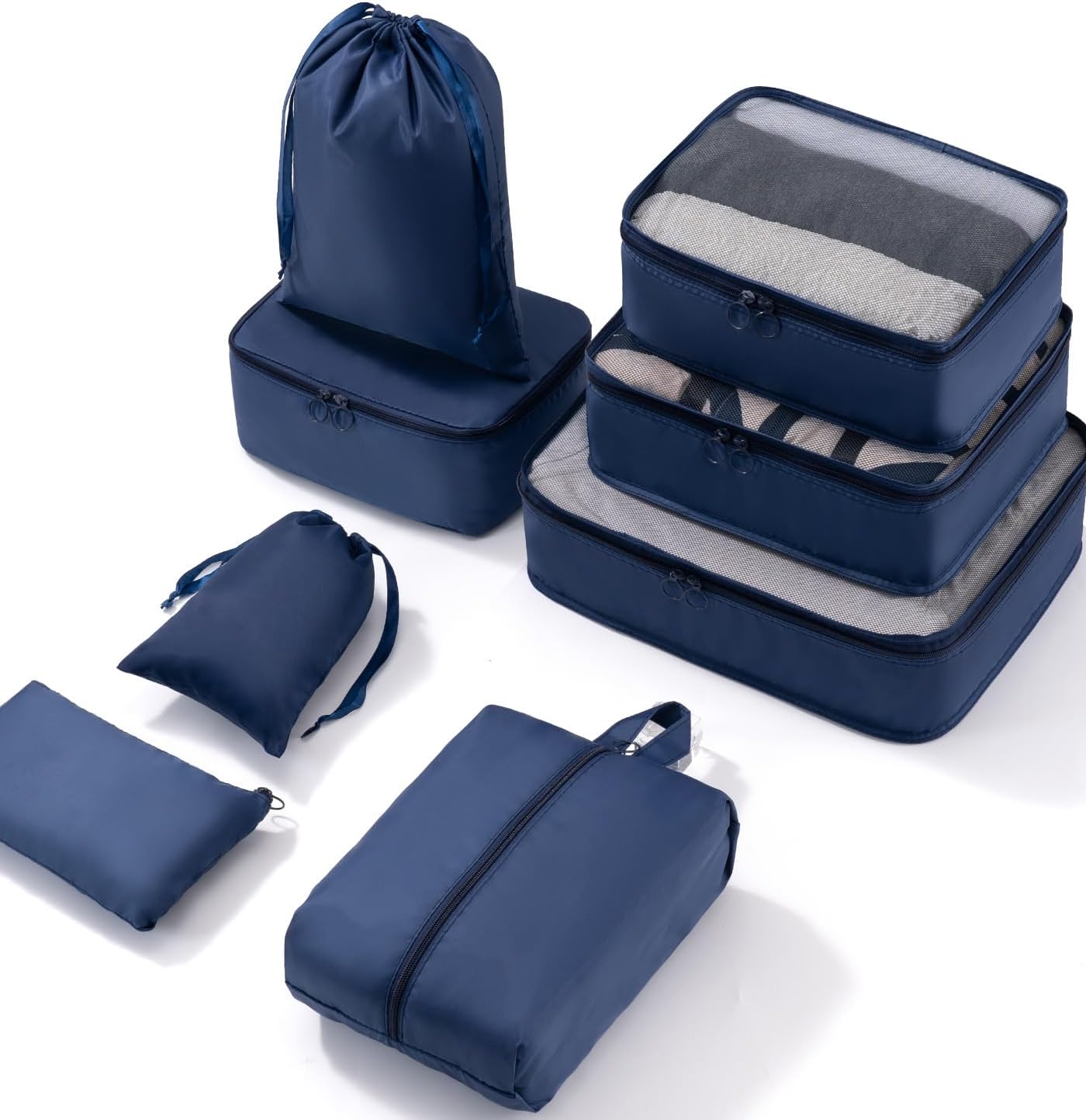 Meowoo Organisateur Valise Lot de 8 Rangement Valise, Packing Cubes Organisateurs de Voyage Pochette Rangement Valise, Sacs Rangement de Valise pour Les Vêtements,Chaussures et Cosmétiques(Marine) Meowoo Organisateur Valise Lot de 8 Rangement Valise, Packing Cubes Organisateurs de Voyage Pochette Rangement Valise, Sacs Rangement de Valise pour Les Vêtements,Chaussures et Cosmétiques(Marine)