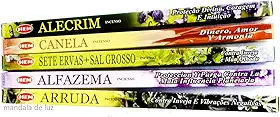 Kit 5 Incensos Hem Alecrim, Canela, 7 ervas, Alfazema e Arruda - 40 varetas