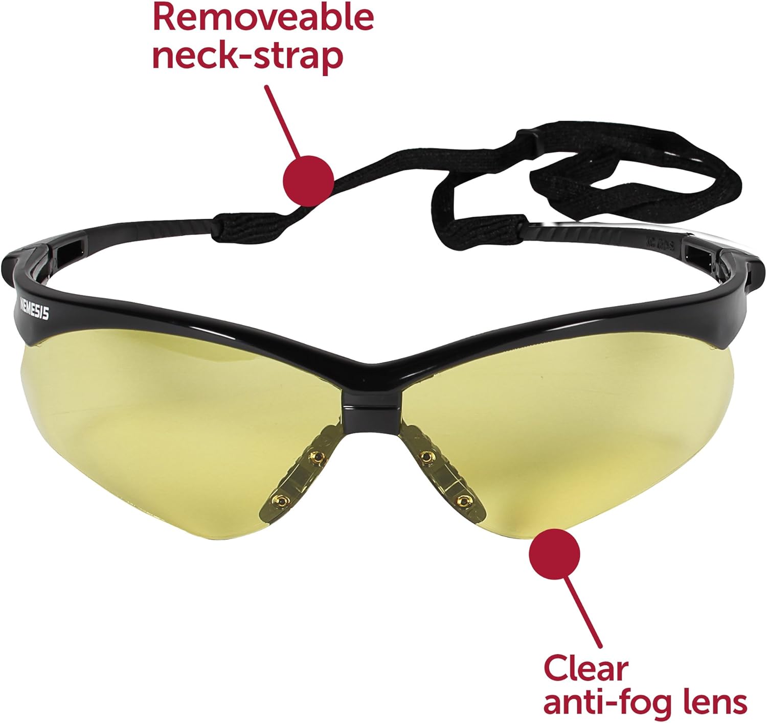 KleenGuard V30 ネメシス 安全メガネ (22476) アンバー曇り止めレンズ