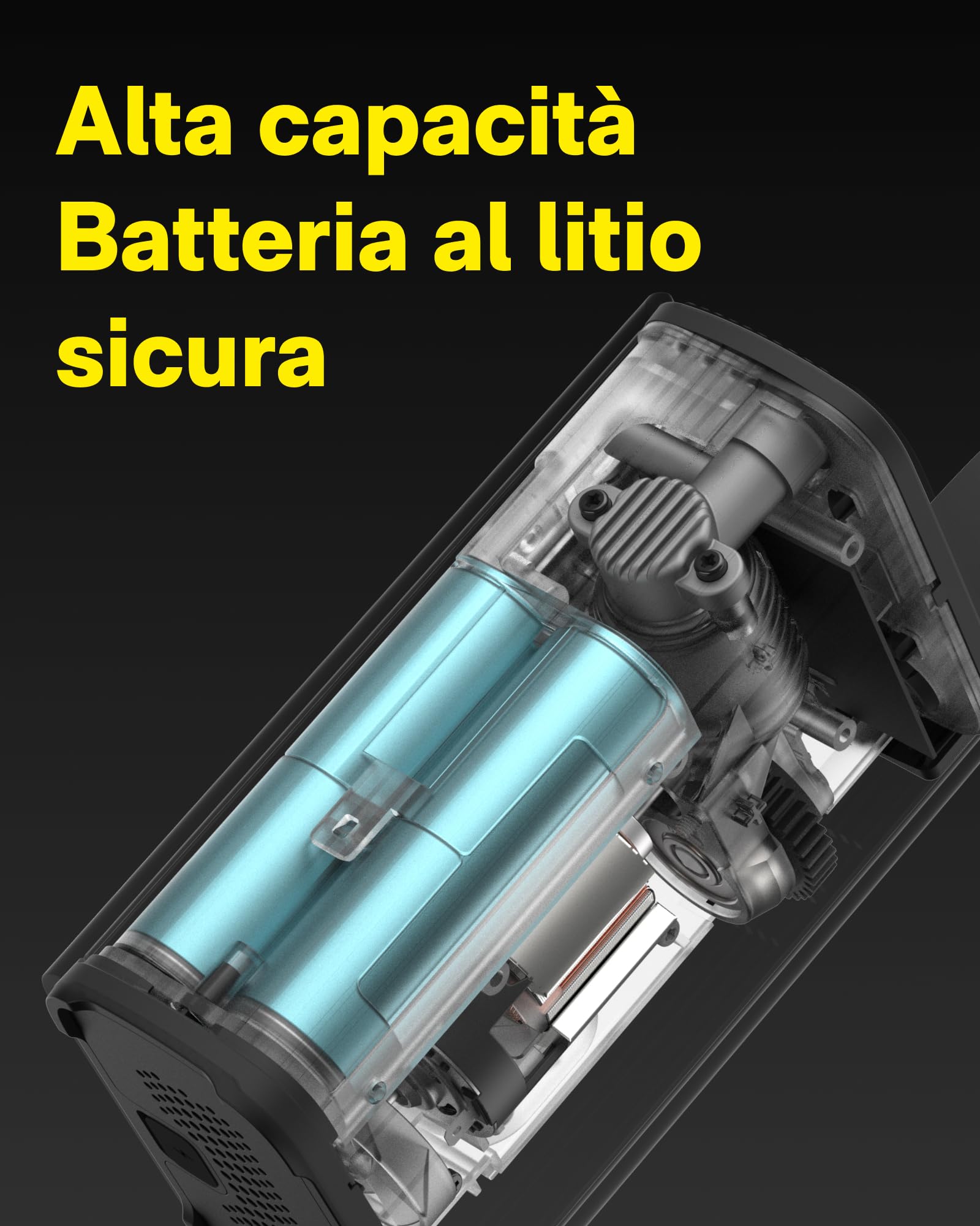 HOTO Compressore Aria Portatile, Pompa Ad Aria Portatile ADV, 150 PSI, Gonfiatore Senza Fili Con Luce LED, Display Digitale, Ricarica USB-C, Ideale Per Auto, Moto, Biciclette, Palla