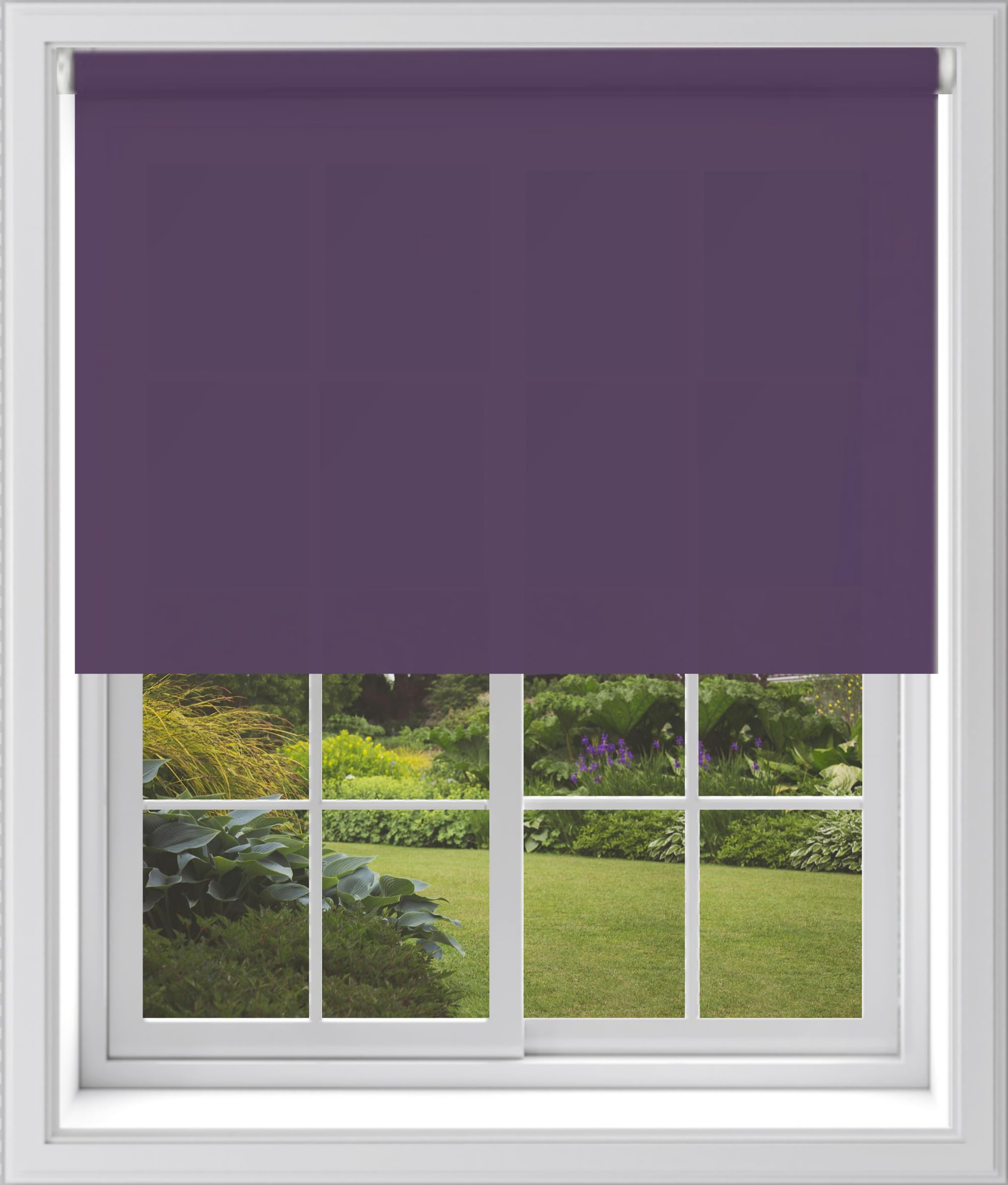 Aubergine Plain Dim Out Fabric Roller Blind Made To Measure Maximum of 120cm Width All Fitting Included Easy FIt Child Safe — image 1