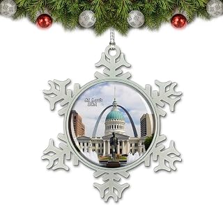 USA America Gateway Arch Old Courthouse St. Louis Christmas Ornament Tree Decoration Crystal Metal Souvenir Gift