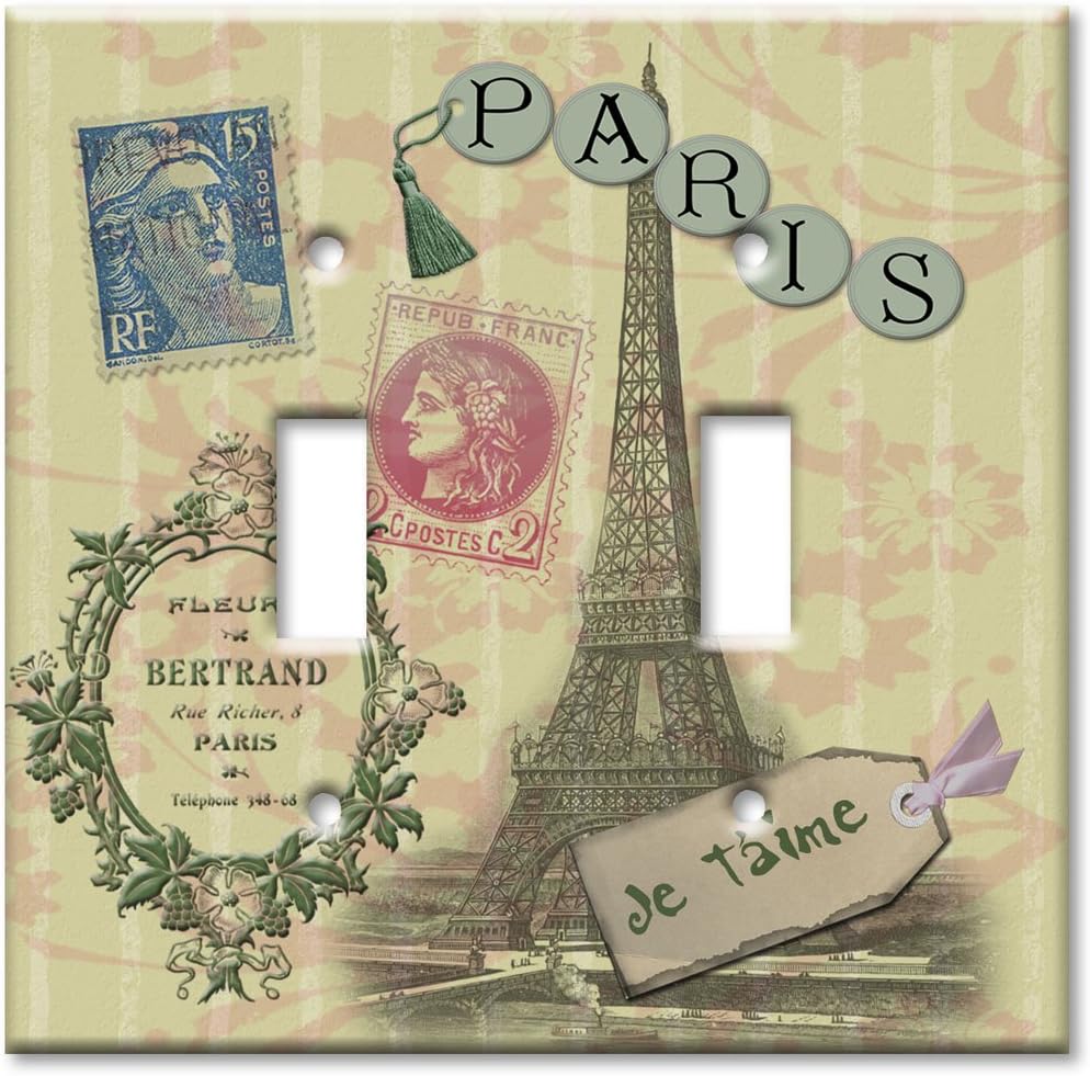 Art Plates - Paris Je T'aime Switch Plate - Double Toggle