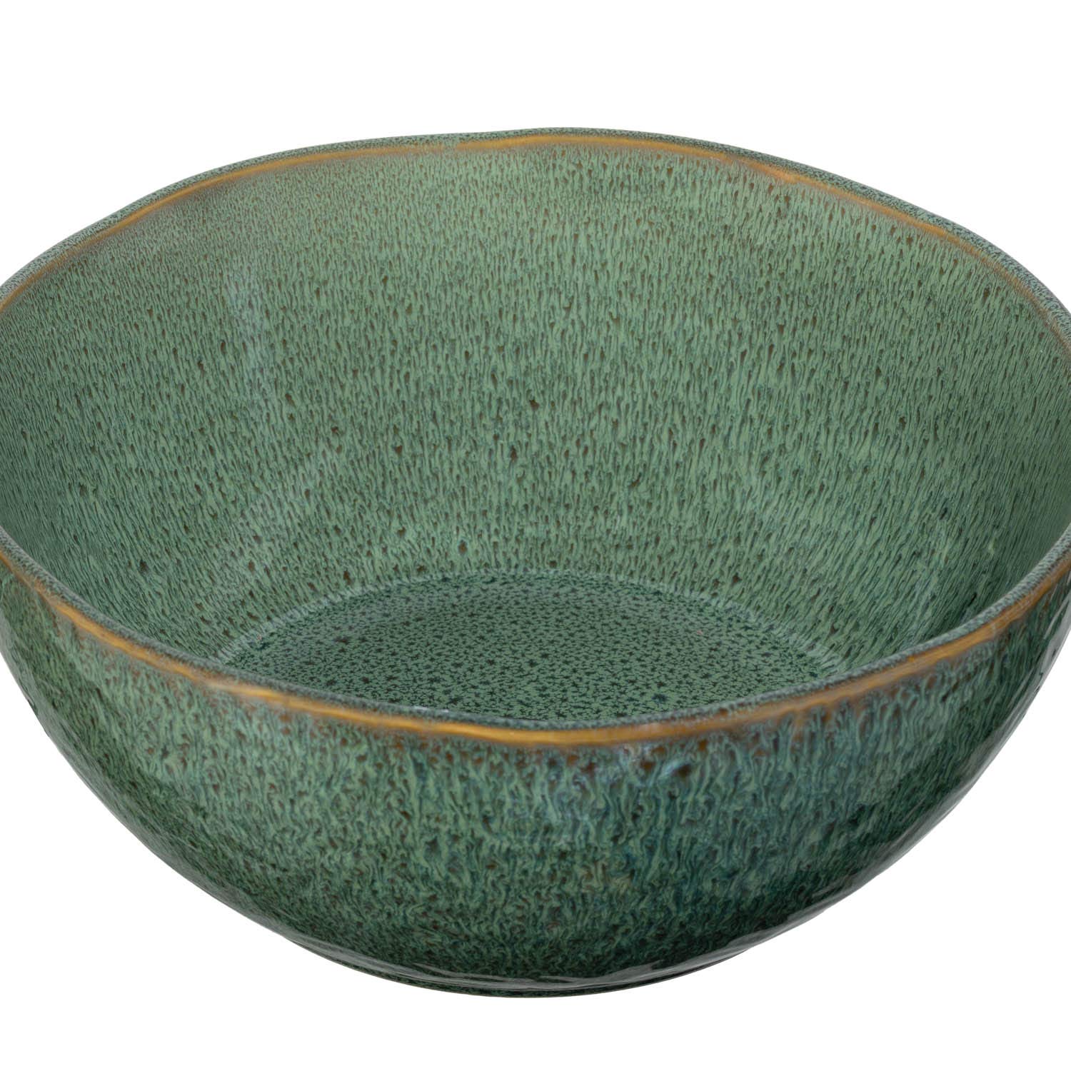 Leonardo Matera 018585 Saladier en céramique Passe au lave-vaisselle 1 bol rond en grès Vert Ø 23,5 cm 2600 ml
