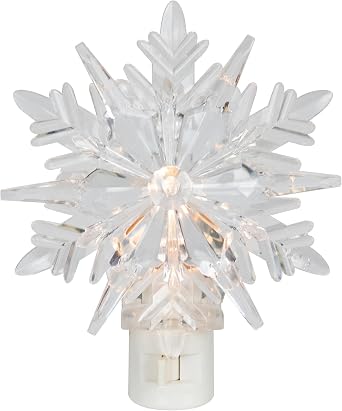 3D Snowflake Christmas Night Light - 6 - Clear