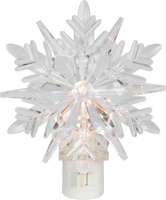 3D Snowflake Christmas Night Light - 6 - Clear
