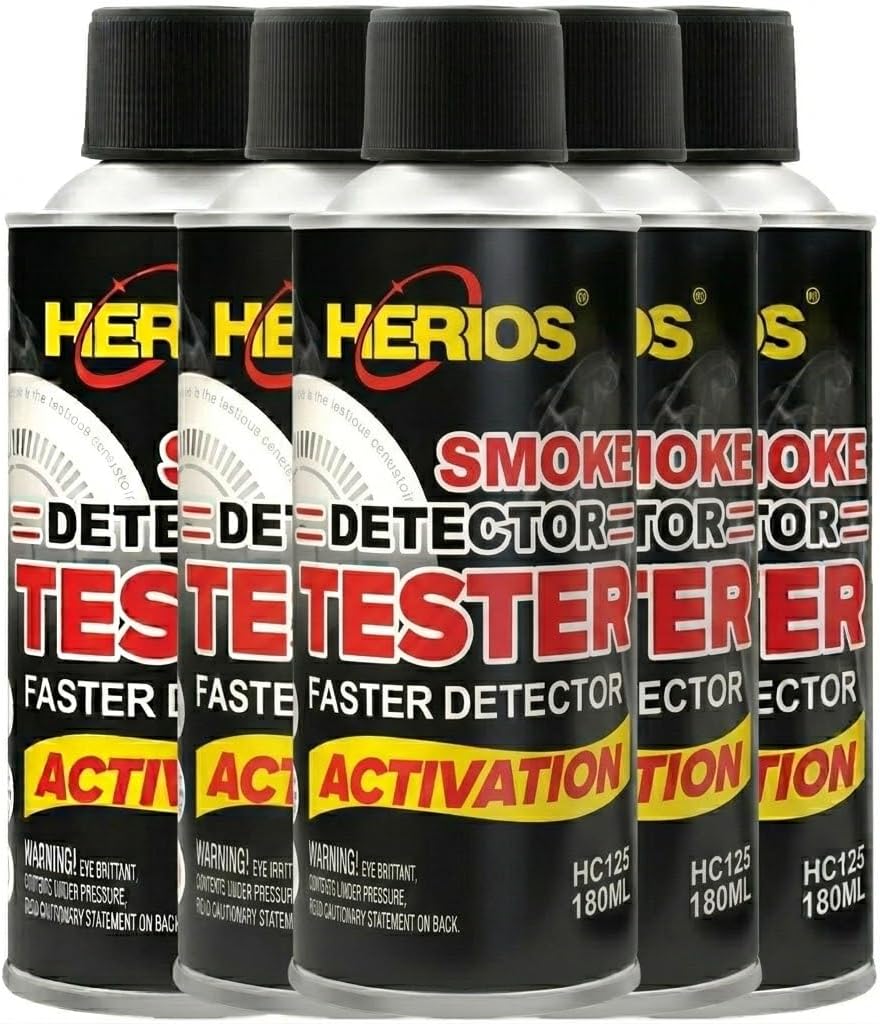 HERIOS Fire Alarm Smoke Detector Tester Spray, 180ml, Quick Test, No Stains, 2 Pack
