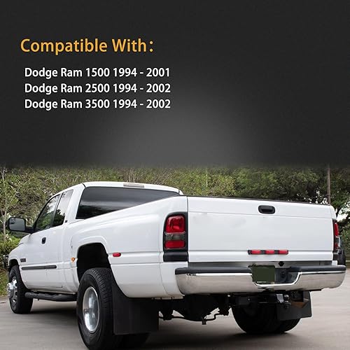 Miniatura 5 de Conjunto de luz trasera compatible con Dodge Ram 1500 2500 3500 1994-2001 lámparas de freno traseras del lado del conductor y del pasajero