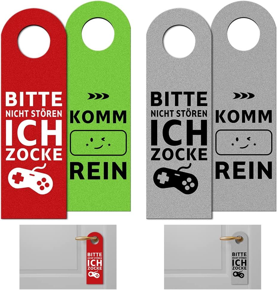 2 Stk Komm Rein Bitte Nicht Stören Ich Zocke Schild, Bitte Nicht Stören Schild Lustig für Gamer