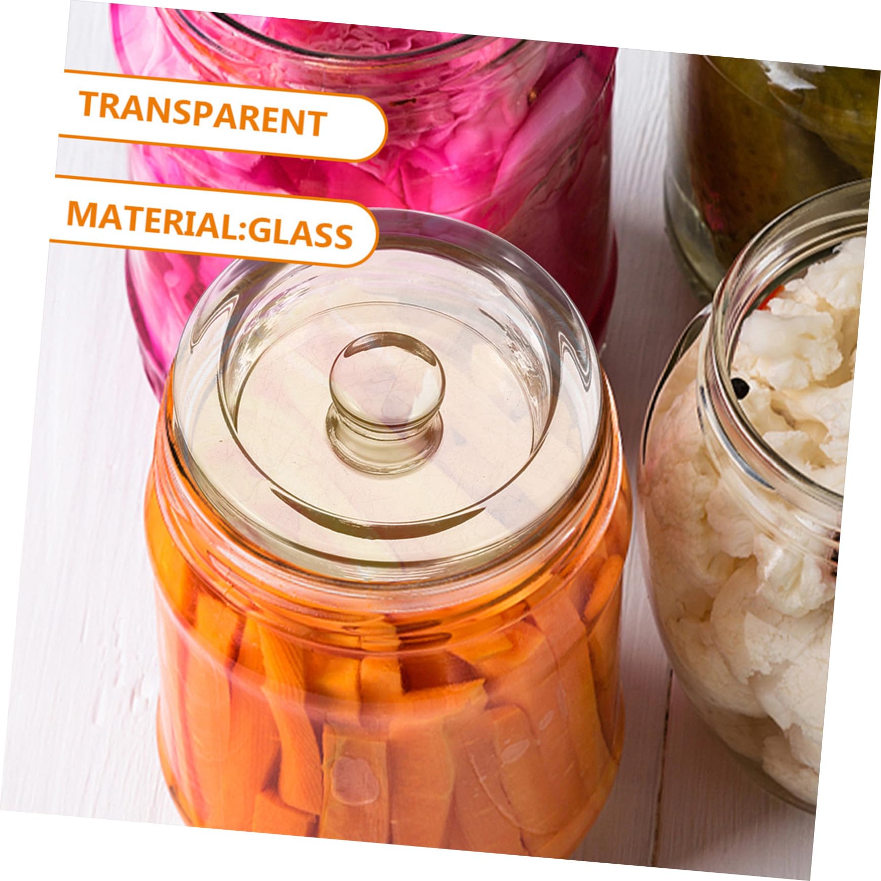 Gärgewichte aus Glas 2 Stück für Fermentation mit Transparentem Glasdeckel und Praktischem Griffdesign zum Einfachen Fermentieren und Aufbewahren