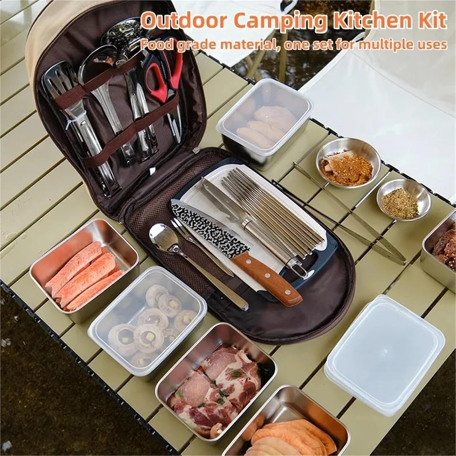 Camping Utensil Set Outdoor Cutlery Portable Set Picnic Knives Kitchenware Supplies Camping Equipment Full Self-Driving Touring for Travel