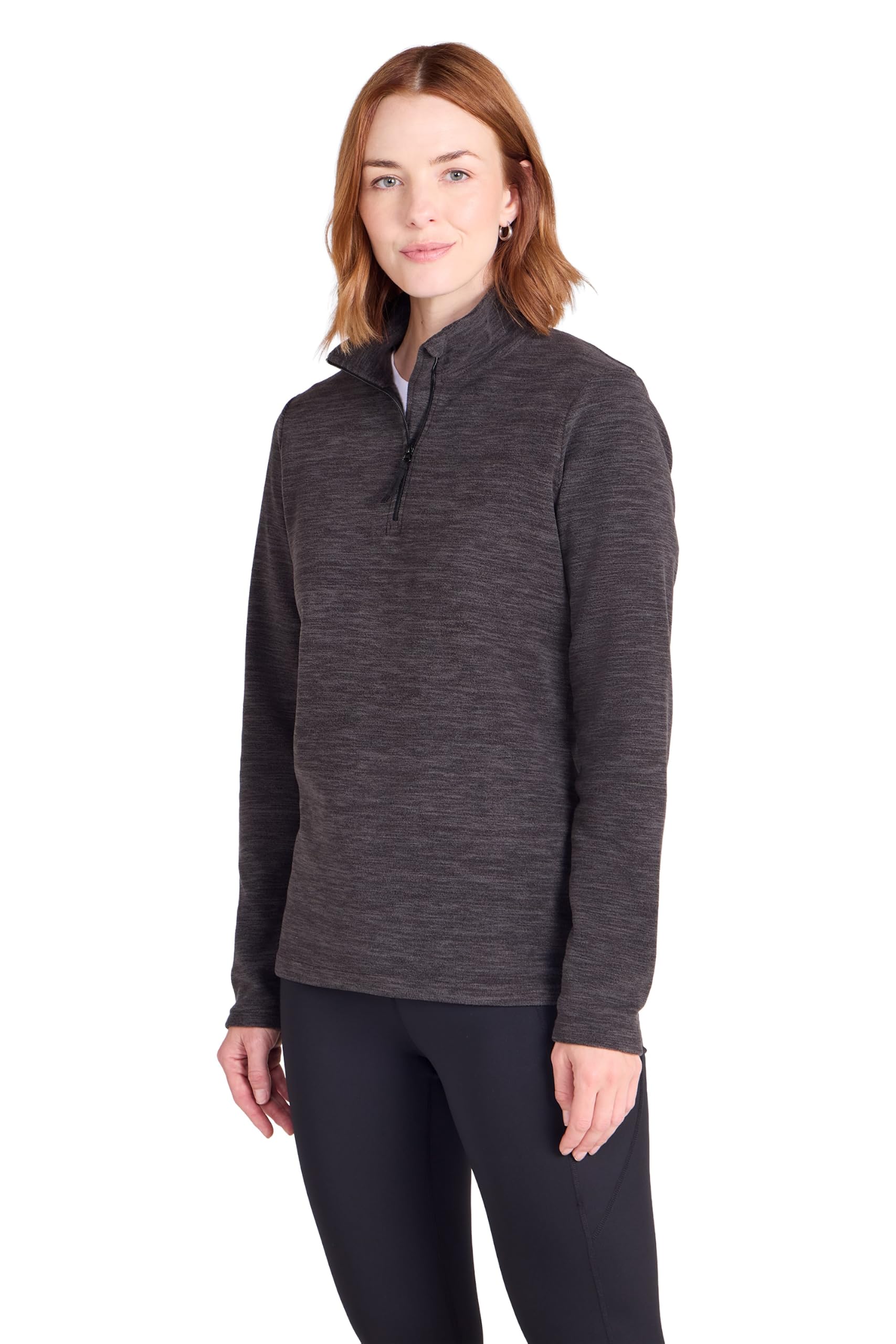 Mountain Warehouse Women's Jet Black Snowdon Melange Fleece Jumper 14