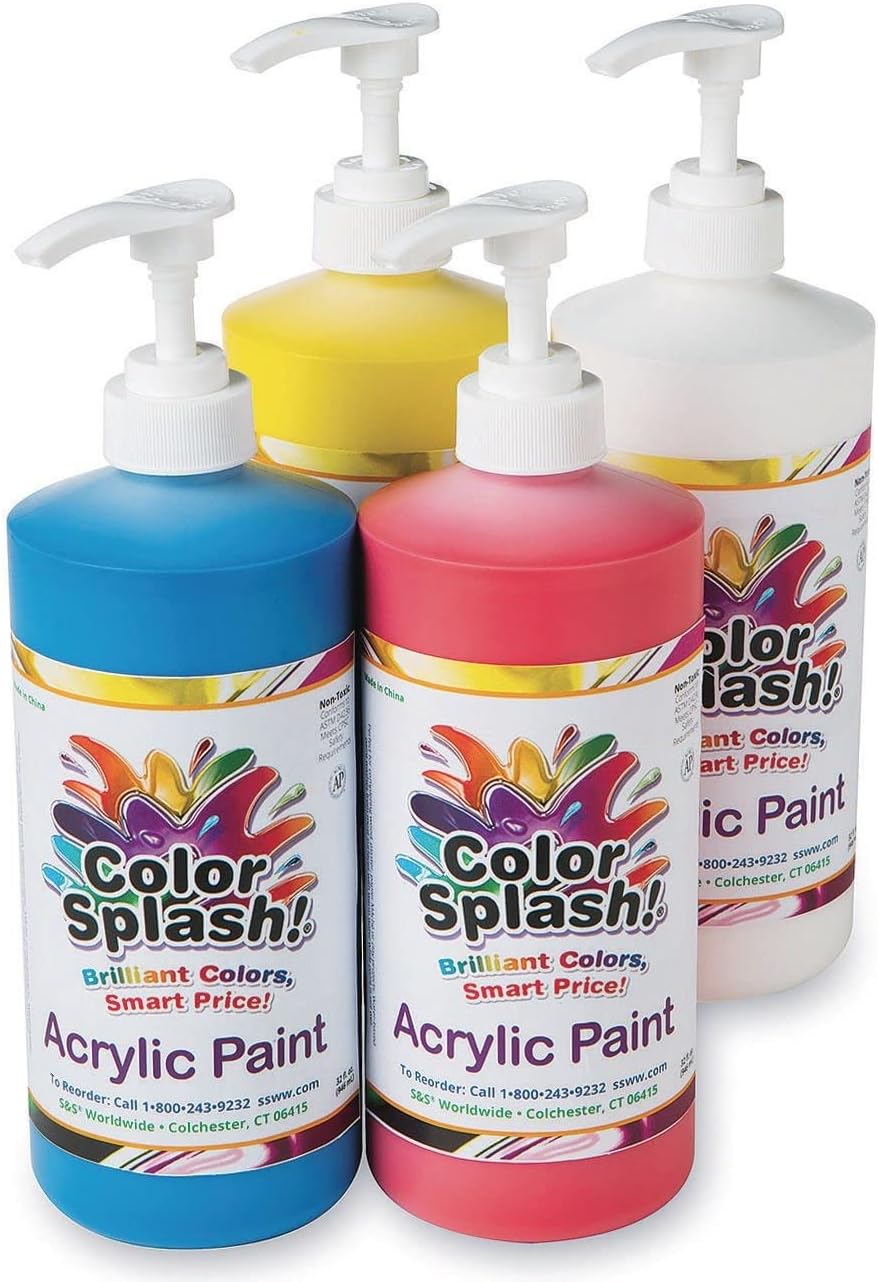 32 oz. Color Splash Acrylic Paint Bottles, Non-Fading, Non-Toxic Craft Paints for Painting on Canvas, Ideal for Beginners, Artist & Hobby Painters