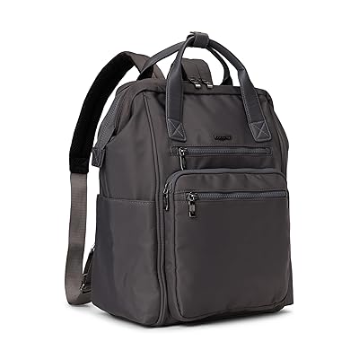 Baggallini Chelsea Laptop Backpack Shoulder Handbags Smoke Twill, Polyester