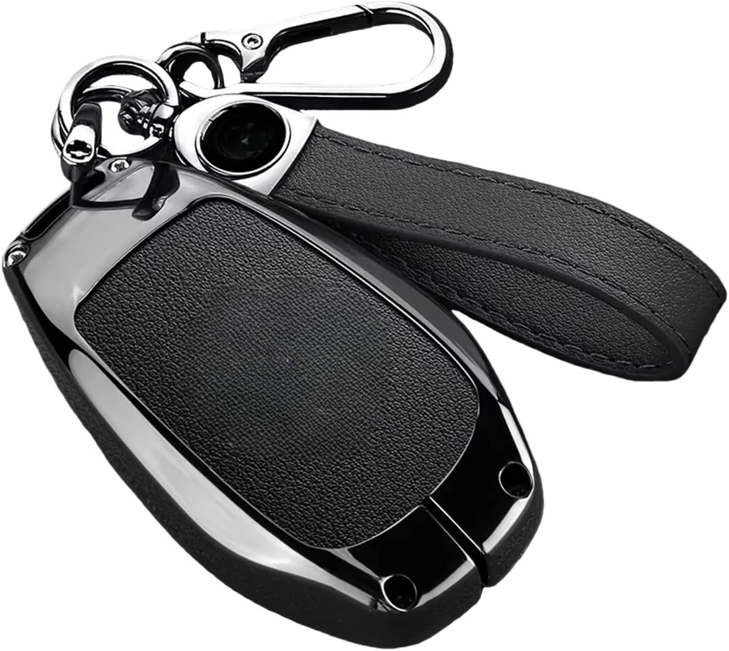 Car Smart Remote Key Case Shell Protector 5 Buttons Compatible for Alfa Romeo Stelvio Giulia 2017-2024 4C Spider Accessories Keychain(24-Brown Keychain)
