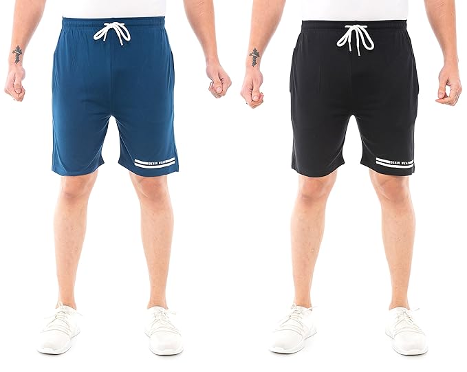 Men Cotton Sports Bermuda Shorts for Gym,Yoga,Running & Casual Wear Combo Pack of 2