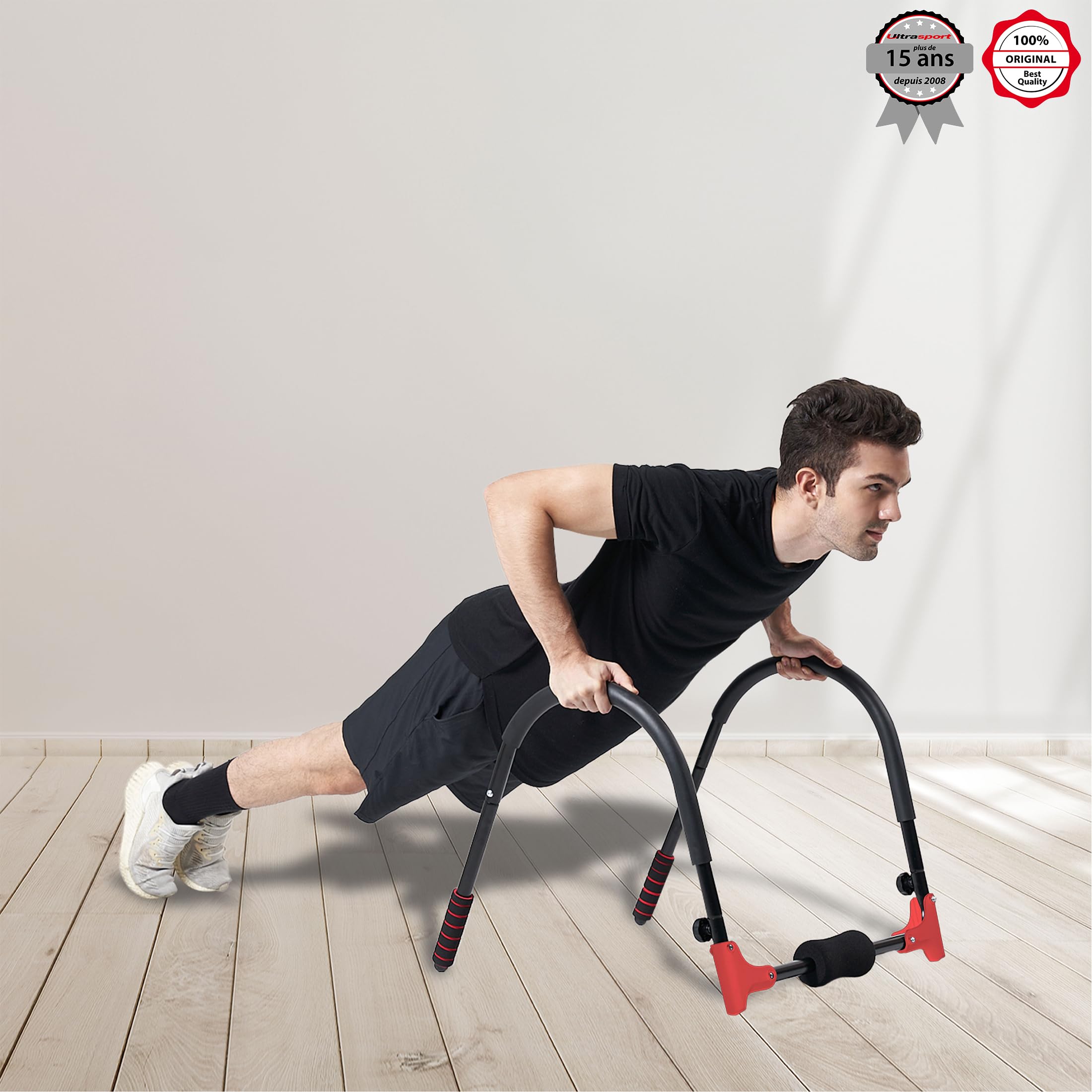 Ultrasport AB trainer pliable et 3 en 1 pour les abdominaux, les pompes et les squats profonds, peut être entraîné intensivement à la maison et est peu encombrant après l'entraînement
