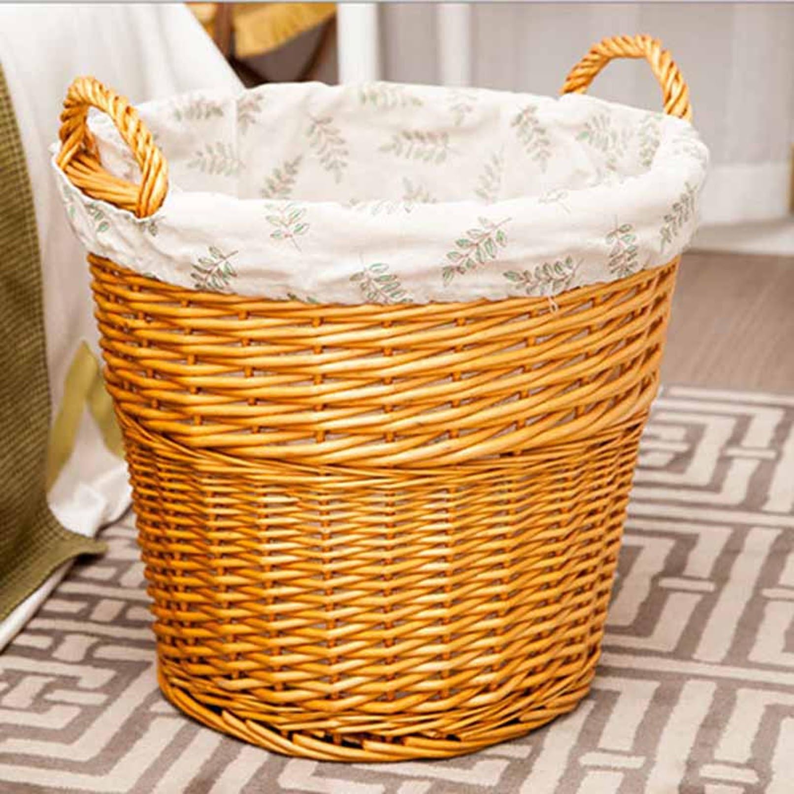 Amazon｜NJNEW ラタン脱衣かご 脱衣場 洗面所 温泉 様式5 旅館 43cm