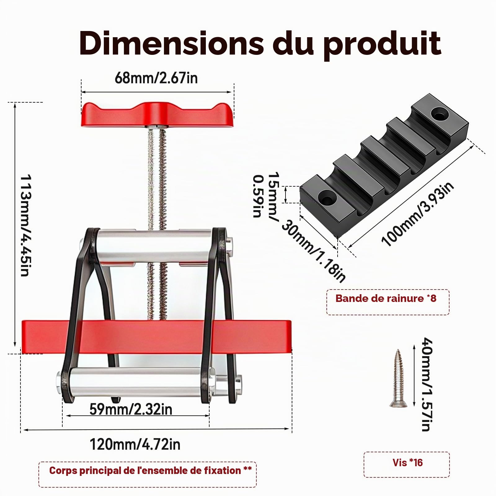 4 pièces de pinces à pression à quatre voies, pinces à pression pour panneaux de découpe et fabrication d’armoires, ensemble de serrage d’angle en alliage d’aluminium pour panneaux de bois et fixation