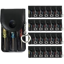 Bulk Pack Mini Screwdriver Keychain Set 24 Sets of Handy 3-Piece Screwdrivers in a Snap-Closure Pouch with Hook, Perfect for Men, for Man Fathers Day Housewarming Gifts Adult Useful Tool Favors