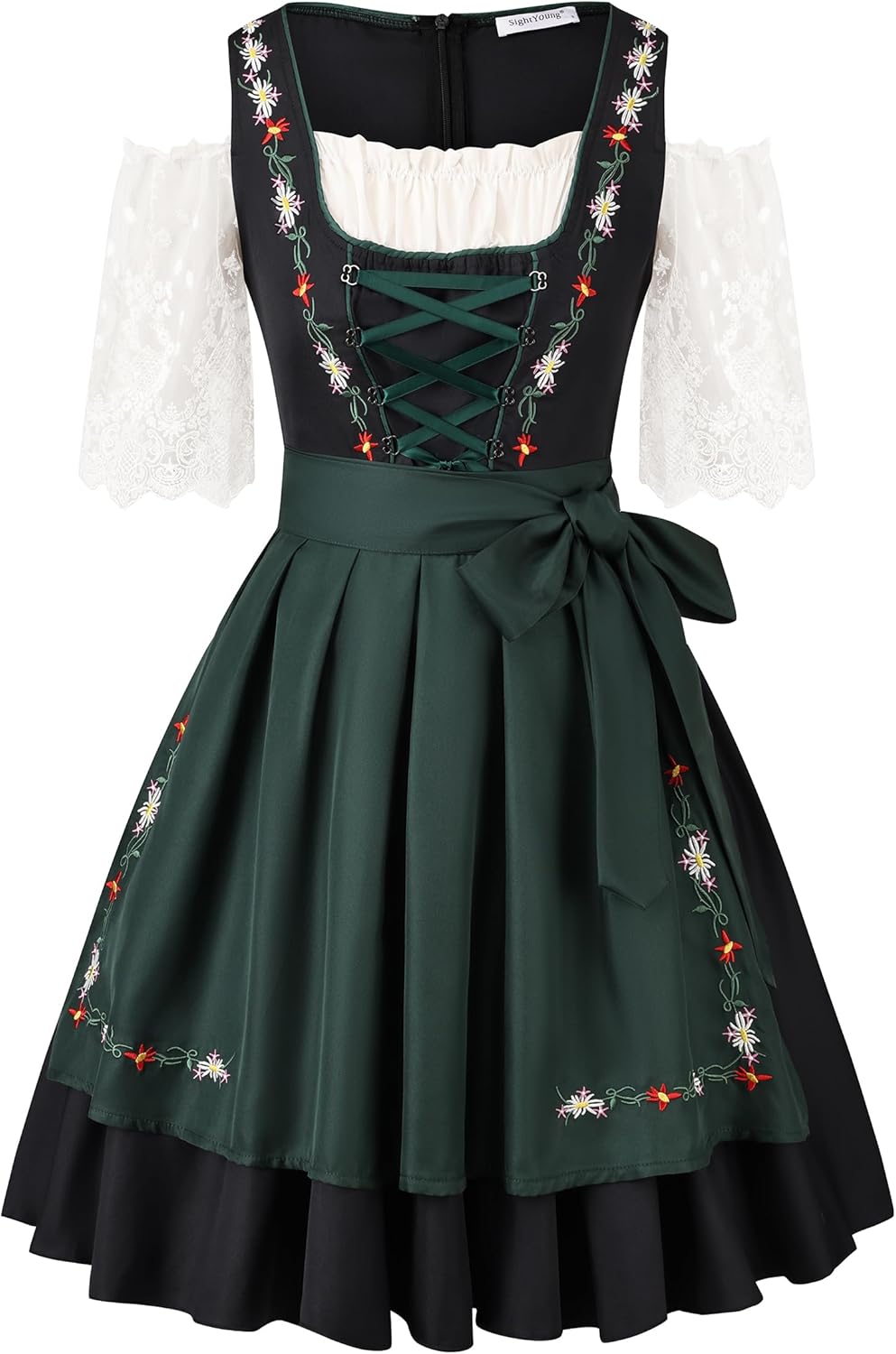 Women Oktoberfest Costume,German Bavarian Dress for Women,Oktoberfest Traditional Dirndl Dress,Green,M