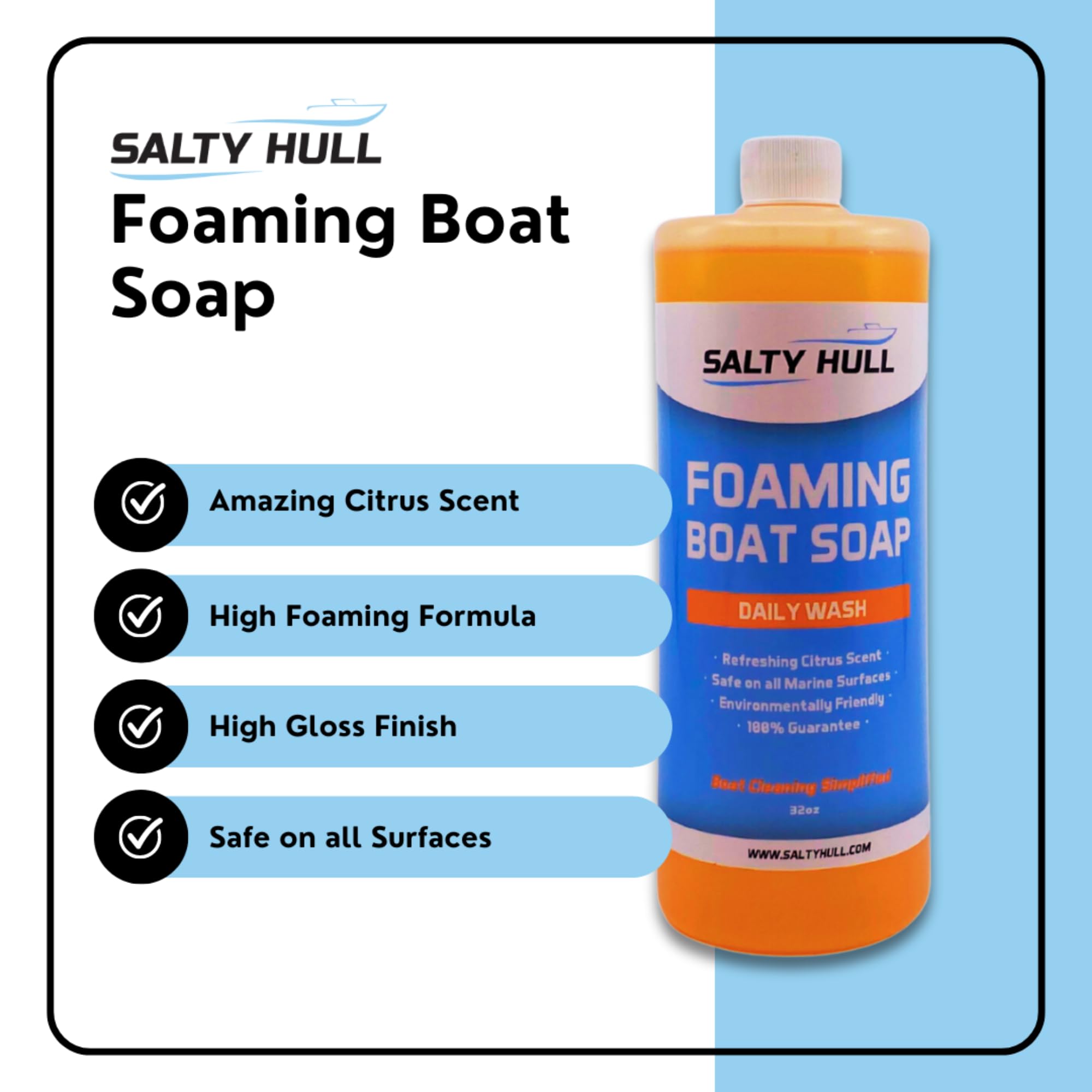 Salty Hull Foaming Boat Soap, Orange