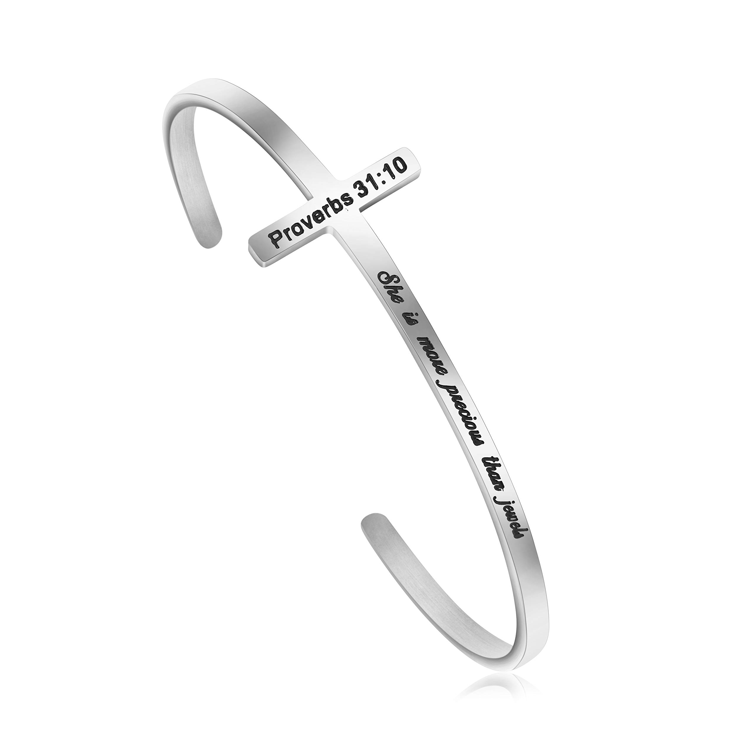 𝐂𝐫𝐨𝐬𝐬 𝐁𝐫𝐚𝐜𝐞𝐥𝐞𝐭 Religious Cuff Bangle 𝐁𝐢𝐛𝐥𝐞 𝐕𝐞𝐫𝐬𝐞 Christian Gifts Jewelry for 𝐖𝐨𝐦𝐞𝐧