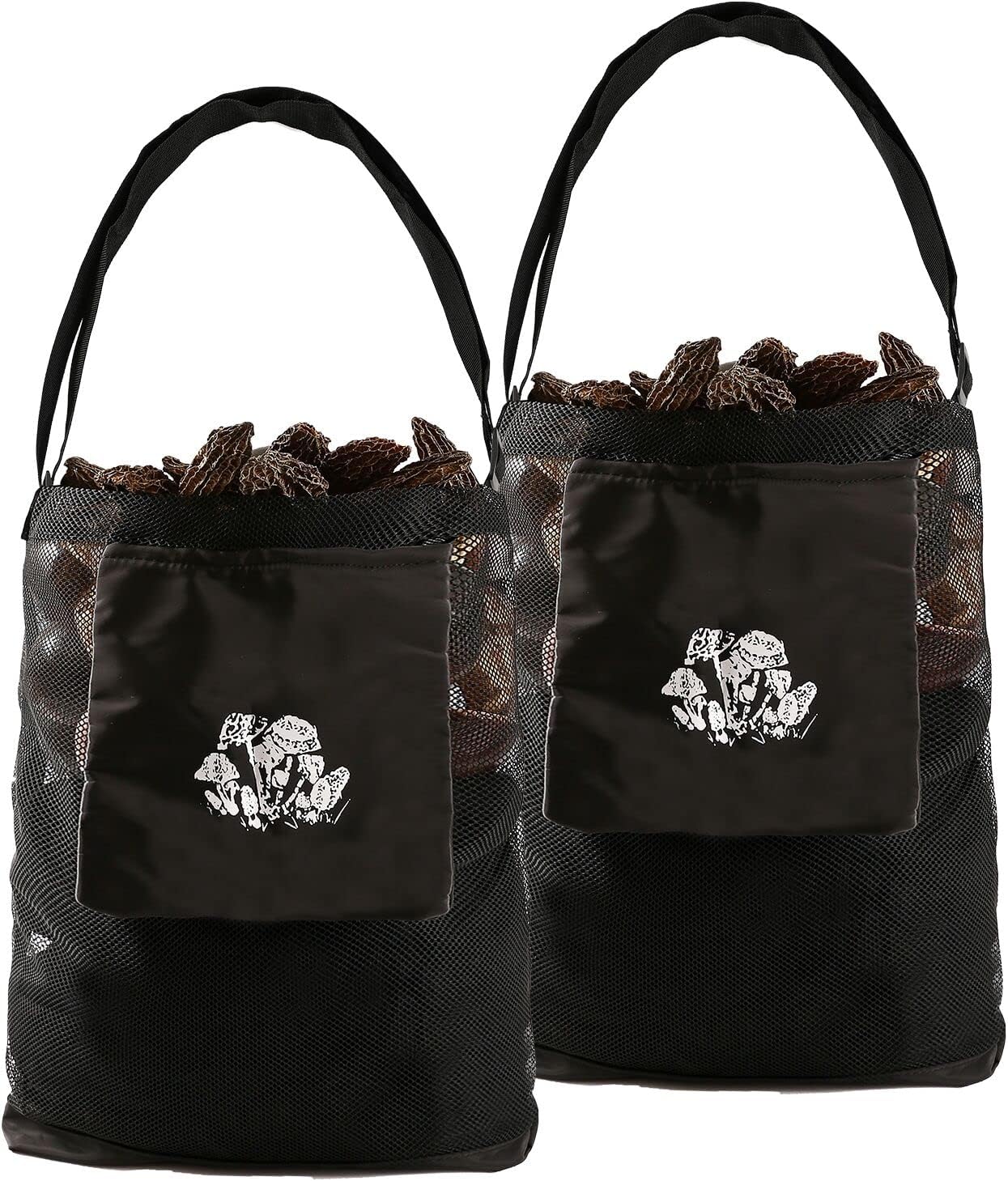 Morel Mushroom Hunting Bag,2 Pcs Mesh Bag,Foraging Bag,Foraging Pouch,Mushroom Basket,Harvesting Bag,Collapsible Fruit Gathering Picking Bag Apron for Bushcraft Garden Enthusiasts