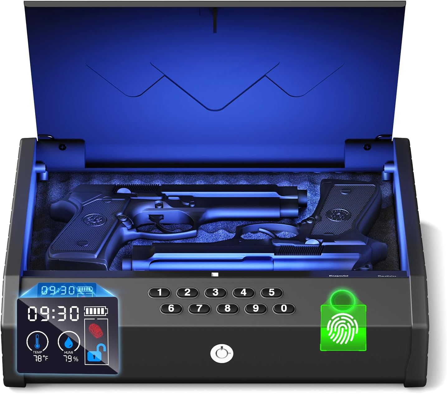MOLICAR Biometric Gun Safes,Gun Safes for Handgun with LCD