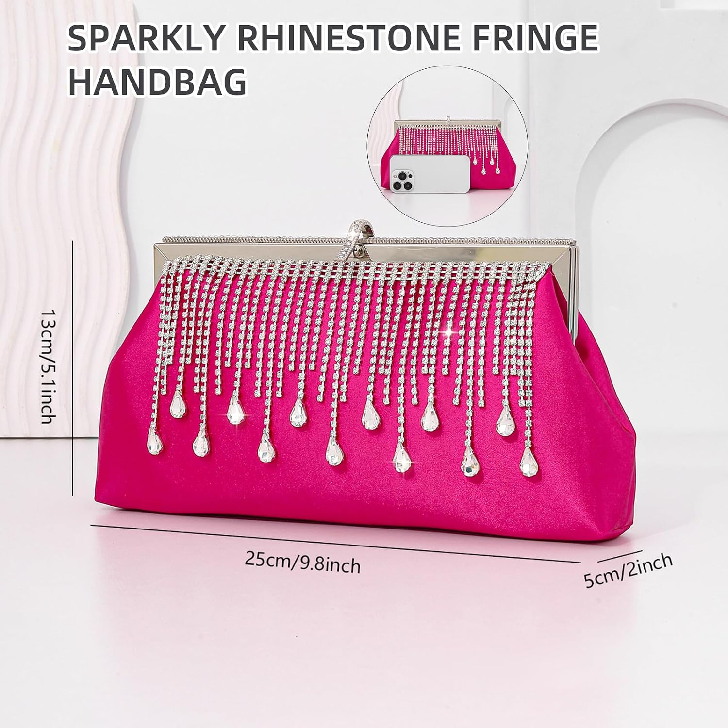 JIAN YA NA Fashion Women Bridesmaid Lady Girl Bride Evening Clutch Bag for Prom Cocktail Party Wedding Engagement