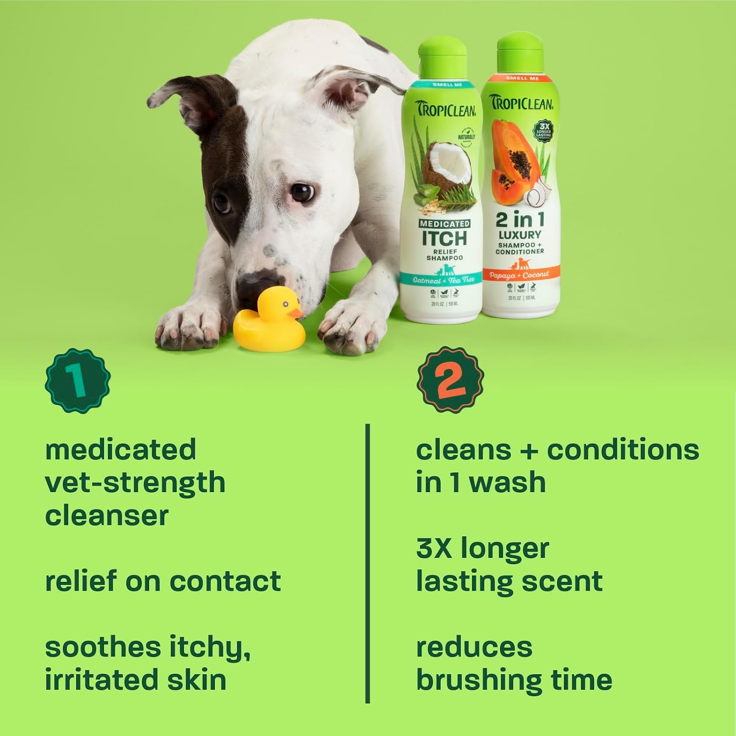 TropiClean Dog Shampoo and Conditioner & Medicated Shampoo Bundle, 2 Pack image 3