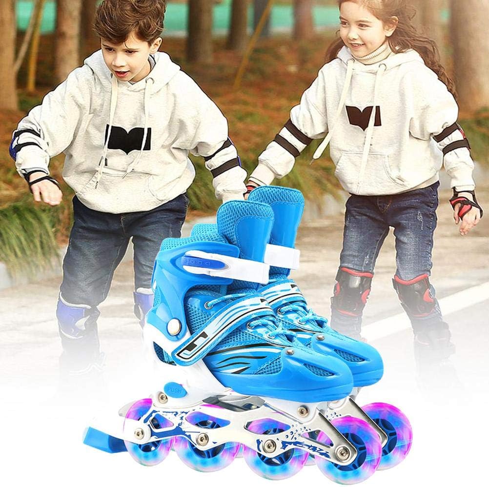 2 in 1 Roller Skates 4 Size Adjustable Roller Skates for Kids and Adults Outdoor Flashing Wheel Skates