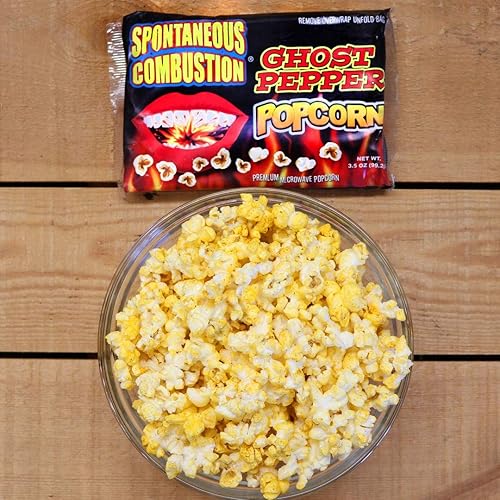 Miniatura 5 de Spontaneous Combustion Bolsas de palomitas de maíz para microondas Ghost Pepper - Paquete de 6 - Palomitas de maíz gourmet picantes - Palomitas de