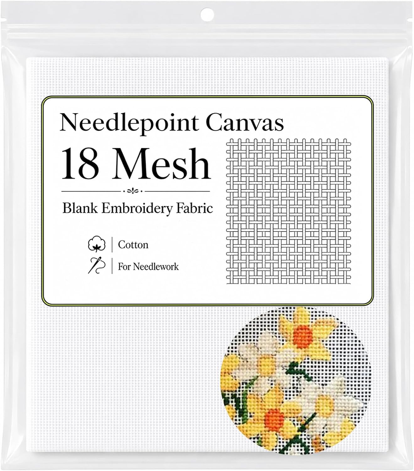 18 Mesh Needlepoint Canvas,20" X 18" Cotton Blank Canvas Sheets
