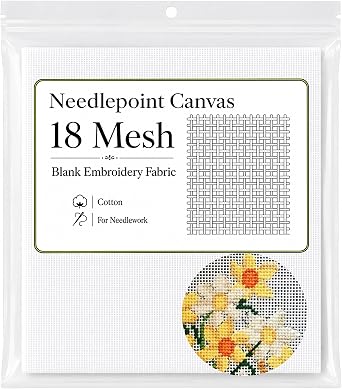18 Mesh Needlepoint Canvas,20" X 18" Cotton Blank Canvas Sheets