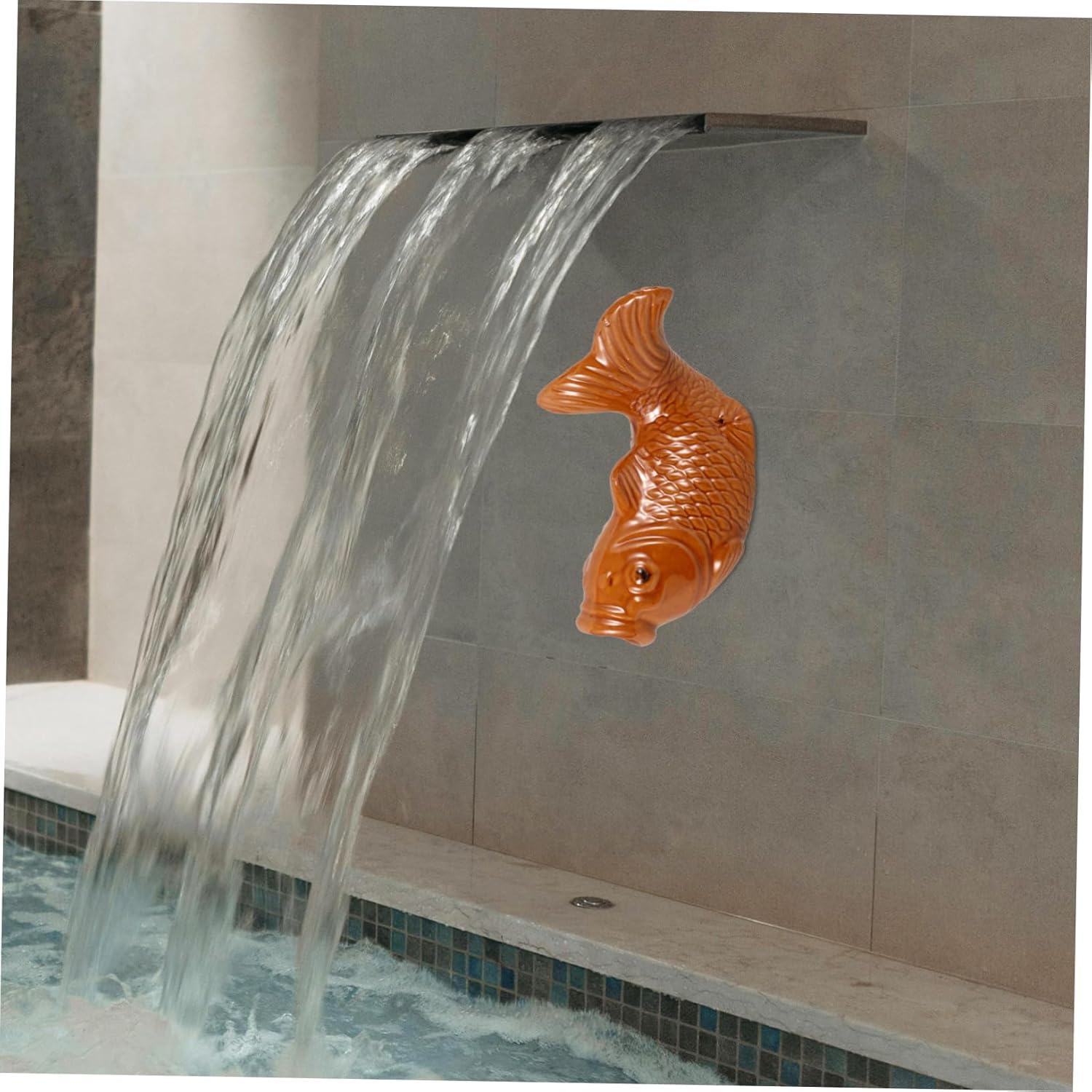 ABOOFAN Fountain Fish Spout Decor Small Ceramic Waterfall Fountain for Outdoor Gardens Balconies and Courtyards Unique Water Feature for Garden Decor and Relaxation