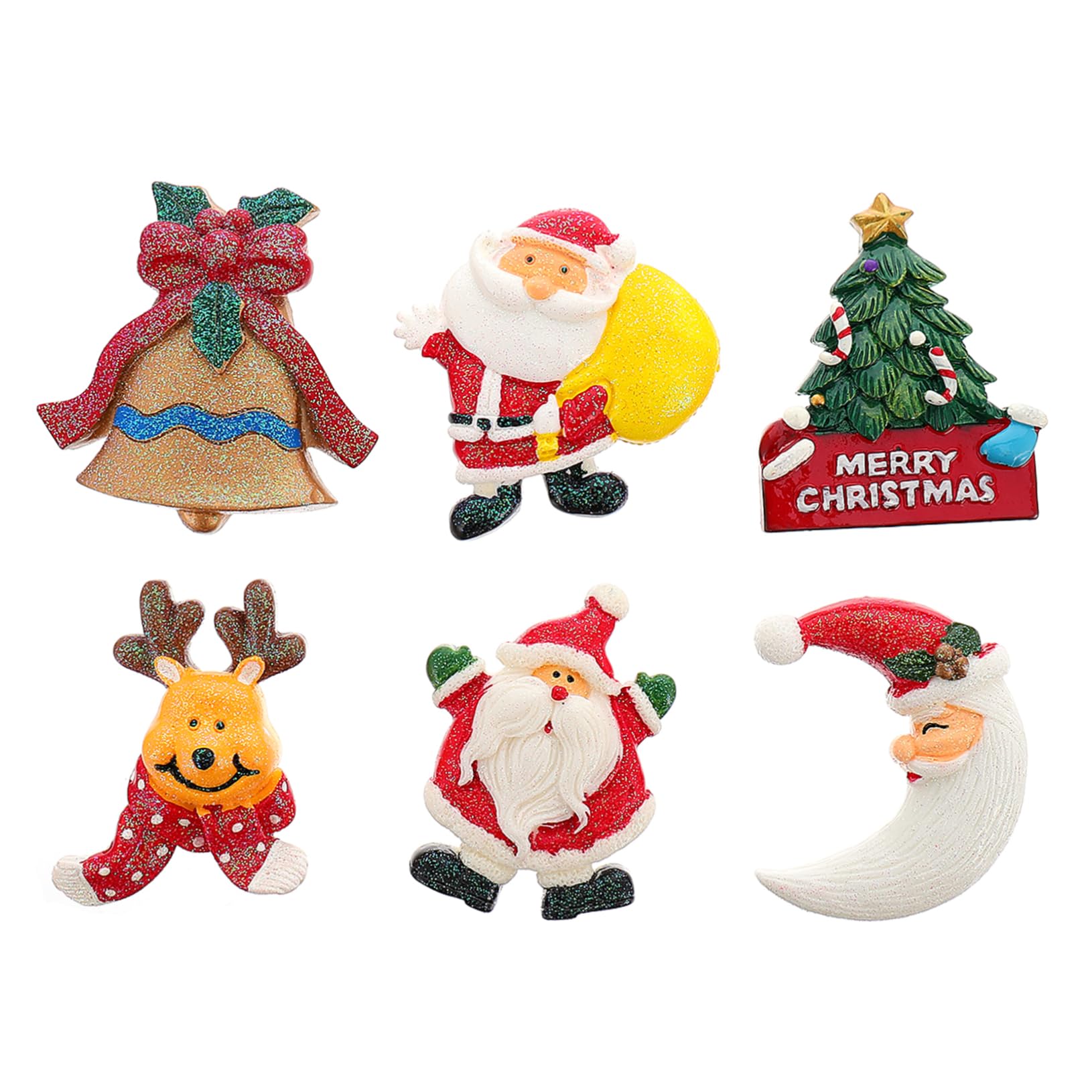Breloques en résine de Noël Cabilock | Lot de 6 décorations 3D