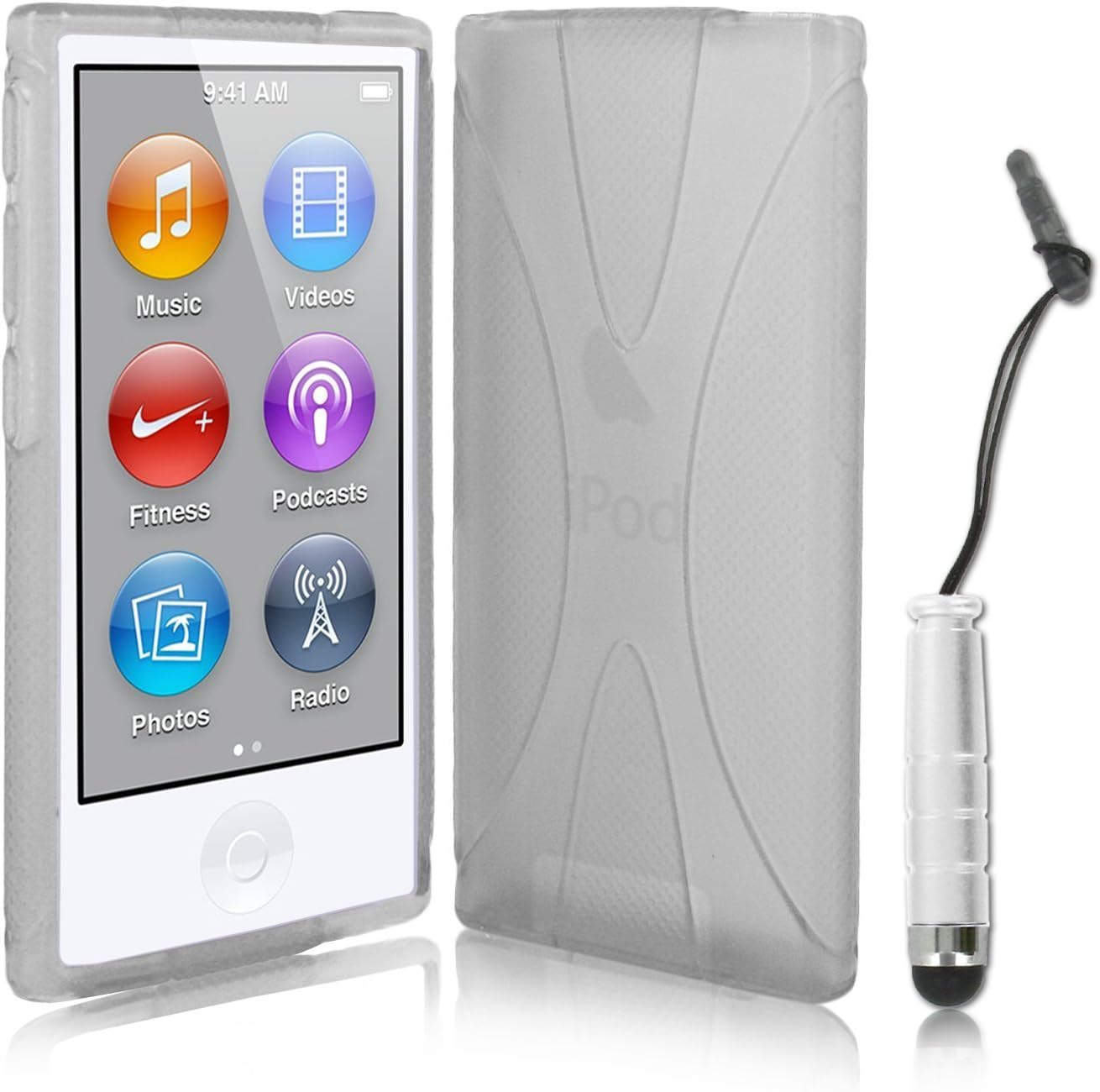 Kolay® iPod Nano 7G Clear Gel Silicone Case Cover + Screen Protector & Mini Stylus Pen for New Apple iPod Nano 7G 7th Gen Generation