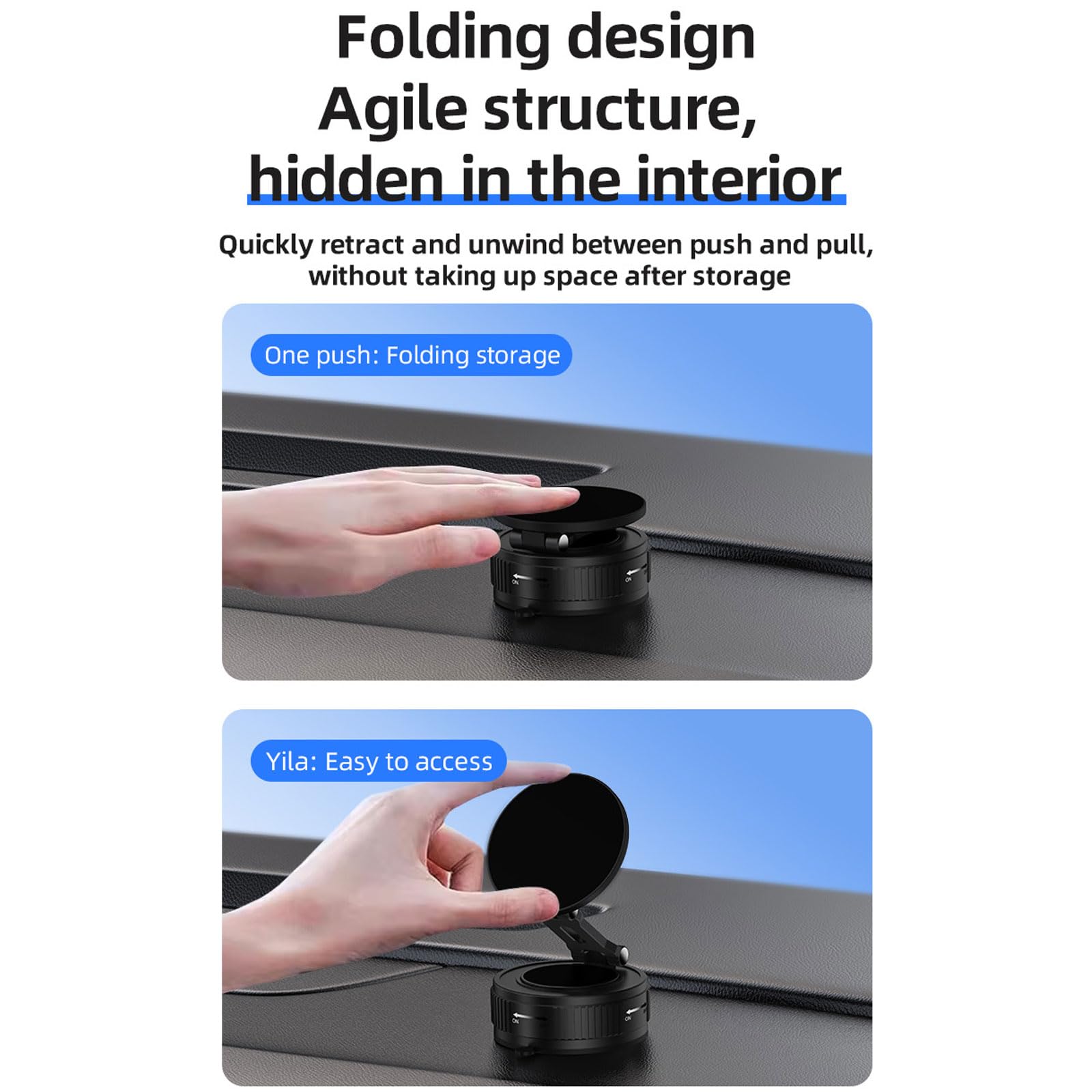 XAGMODSHN 360 Supporto per Telefono Magnetico Rotante con Tappuca Aspirazione 360 ​​Regolazione Cellulare Angoli Visualizzazione Ottime Telefono Magnetico Auto