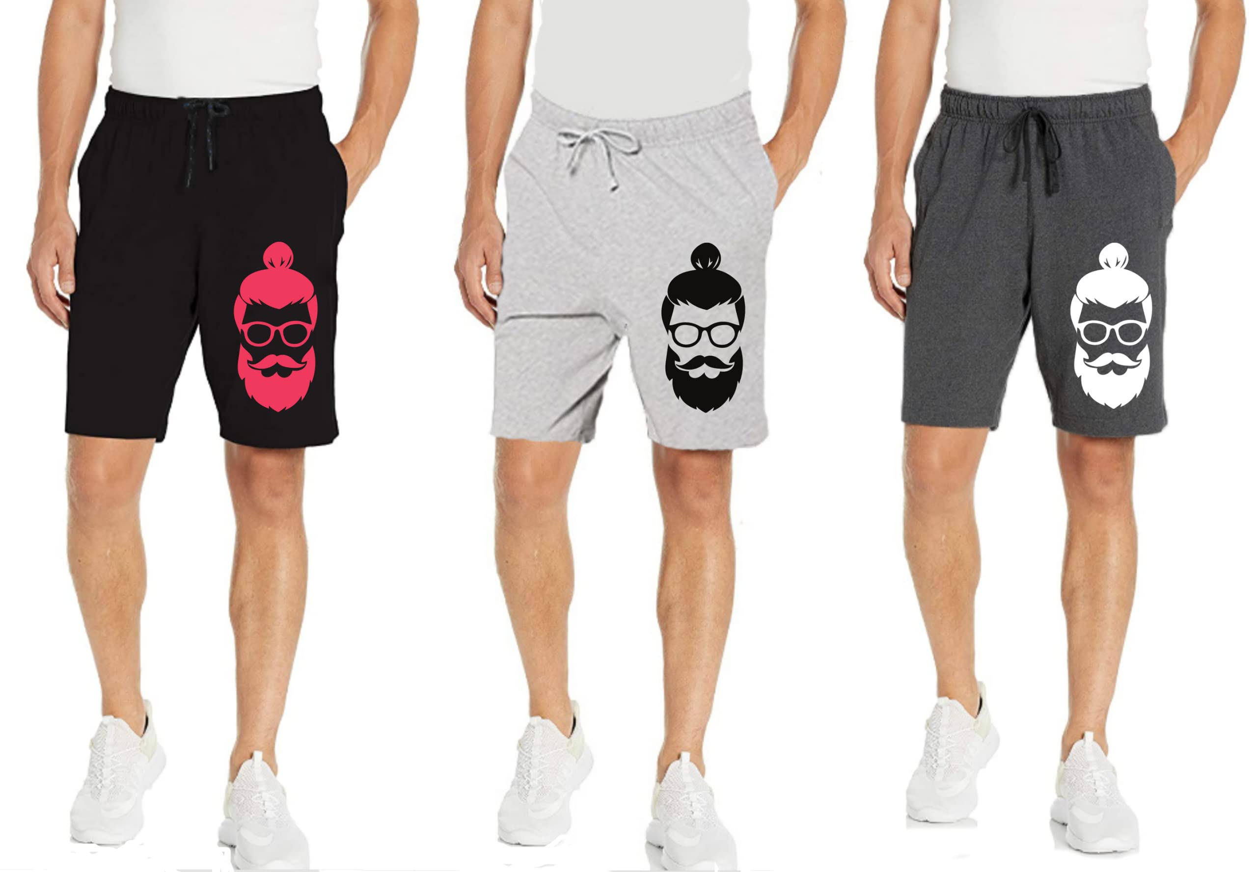 Men's Regular Fit Shorts with Pocket|Casual Knit Shorts|Printed Shorts|Over Sized Shorts|(S,M,L,XL,XXL,3XL,4XL,5XL) Combo Pack of 3