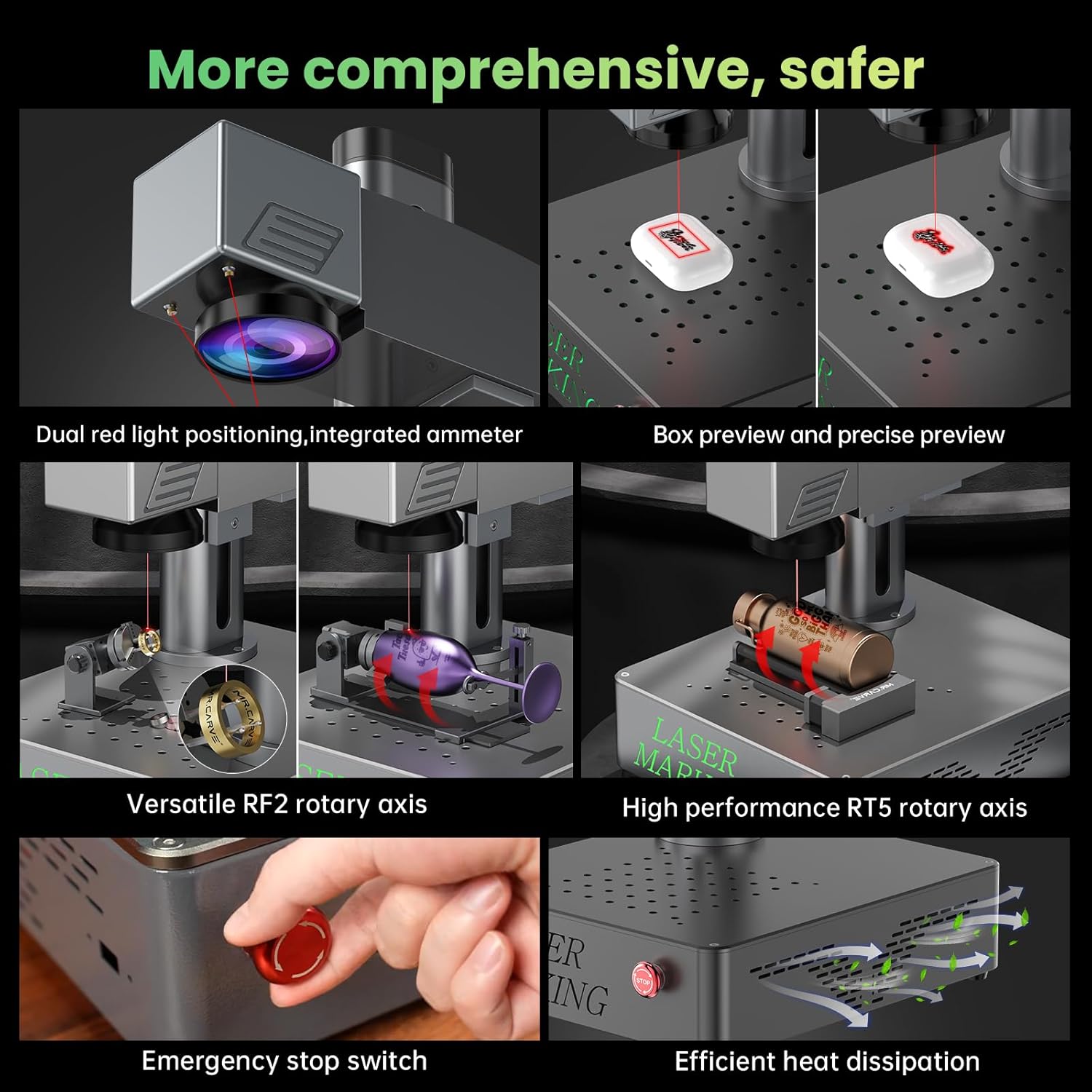 Mr.Carve S4-20W Fiber Laser Marking Machine for Metals&Jewelry&Plastics,Fiber laser engraver with Lightburn compatibility