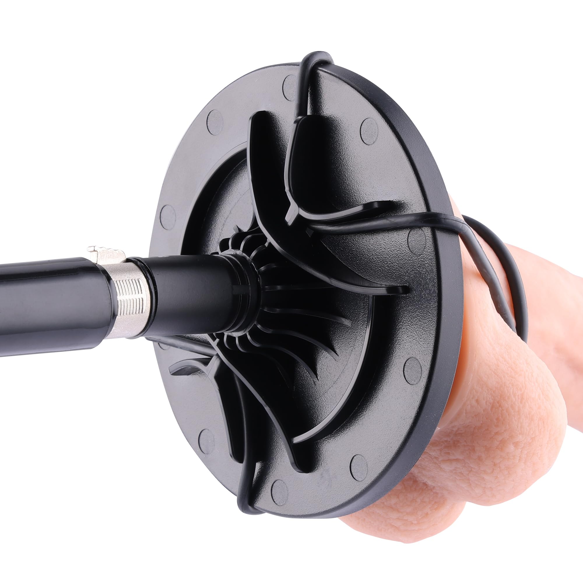 Ventosa da 10 cm per Macchina del Sesso, Adattatore con Connettore 3XLR e 2 Coppie di Anelli in Gomma per Sexmachine, Accessorio Compatibile con Fuckmachine