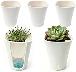 8 Pack 4 inch Self Watering Pots for Indoor Plants, Small Self Watering Planters with Visual Water Level Window, Self Watering Plant Pots for Aloe, Herbs, African Violets
