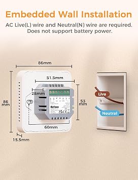 Refoss Smart Thermostat for Combi Boiler/Water Underfloor Heating, Glass Touch Panel, Schedule and Multi-room Function, Hubless, Compatible with Apple HomeKit, Alexa, Google Home